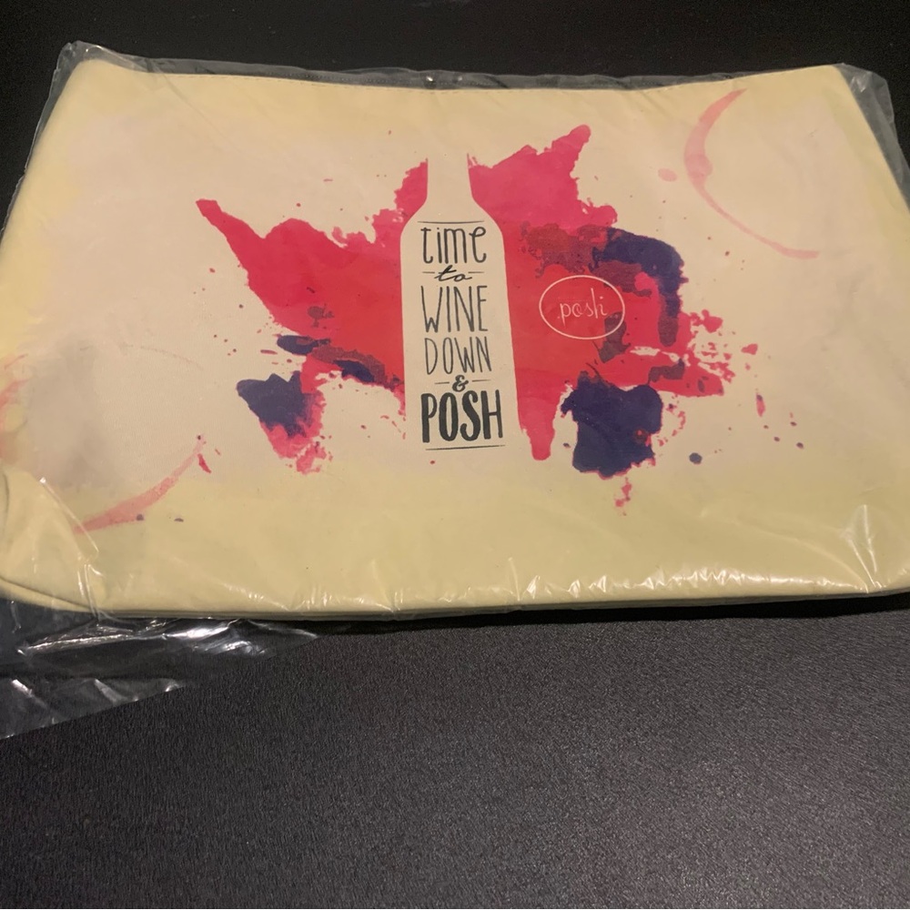 Perfectly Posh Cream and Pink Cosmetic Bag